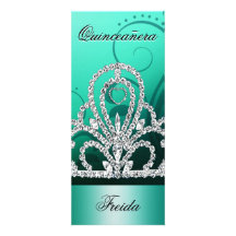 Prinzessin Tiara Quinceanera (Aqua) Individuelle Einladungskarten