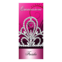 Prinzessin Tiara Quinceanera (fuschia) Ankündigungskarte