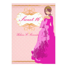 Prinzessin/Tupfen des Bonbons 16/ Personalisierte Einladungen