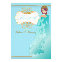 Prinzessin/Tupfen des Bonbons 16/ Einladungskarten