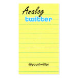 Profil-/Anmerkungs-Karte! AnalogTwtr yelbkinfo Visitenkarten Vorlage