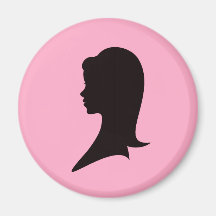 Profil einer Frau mit dem langen Haar Magnets