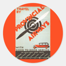 Provinzielle Fluglinien Runder Sticker