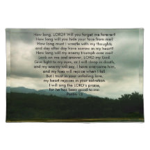 Psalm 13 - Die Güte des Gottes. Christliche Tabell Tischset