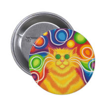 Psy-Katze-delic Knopf-Abzeichen Buttons