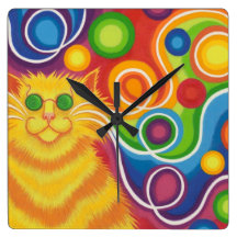 Psy-Katze-delic Uhrquadrat