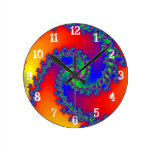 Psychedelische Fraktal-Spirale: Wanduhr Wanduhren