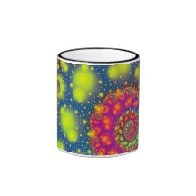 Psychedelische gewundene dekorative abstrakte Neon Teehaferl