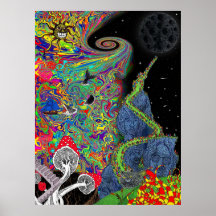 Psychedelische Landschaft Poster