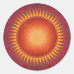 Psychedelischer Sun: Gewundenes Fraktal Design Aufkleber