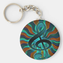 Psychedelisches dreifacher Clef/G Clef-Musik-Symbo Schlüsselband