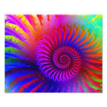 Psychedelisches Fraktal-Rosa-Muster Photographischer Druck