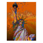 Psychedelisches NYC: Freiheitsstatue 001 Postkarte