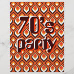 Psychedelisches orange Siebziger-Party Flyer