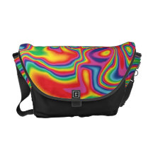 Psychedelisches Regenbogen-Öl-Muster Kuriertasche