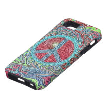 Psychedelisches starkes Trippy Friedenszeichen iPhone 5 Etuis