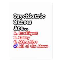 Psychiatrischer Krankenschwester-Quiz-… Witz Postkarte