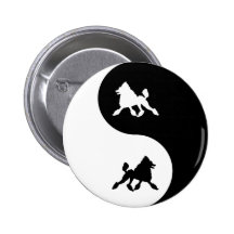 Pudel Yin Yang Anstecknadelbutton