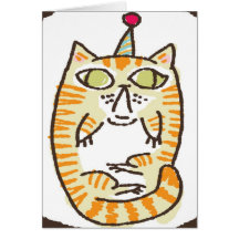Pudgy Party-Katze Grußkarte