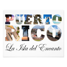 Puerto Rico La Isla Del Encanto Collage/Montage Ankündigungskarten