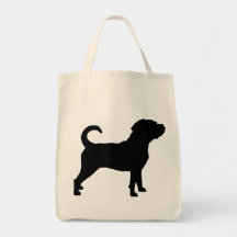 Puggle HundeSilhouette Tasche