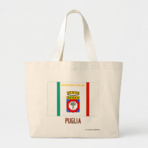 Puglia-Flagge mit Namen Tragetaschen