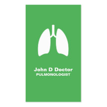 Pulmonology oder grüne Visitenkarte des Pulmonolog