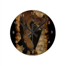 Puma-Berglöwe-Kunst auf einer Tier-Wanduhr