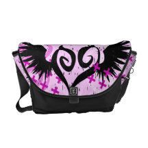 Punk Winged Herz-SchulRickshaw-Bote-Tasche Kuriertaschen