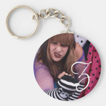 Punkmädchen mit den Schädeln Schlüsselanhänger