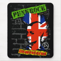 Punkrock - Union jack mohawk Mousepads