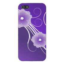 Purple Floral Blossoms & Swirls Case For iPhone 5