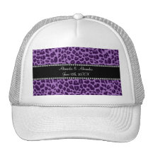 Purple leopard pattern wedding favors hats