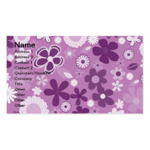 Purple Mixed Flowers Business Card Template