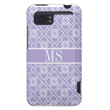 Purple Monogram Geometric Pattern HTC Vivid Cover