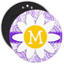 Purple Paisley Pattern; Spring Daisy Pins