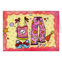 Pyjama-Party Einladung Grußkarte