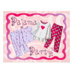 Pyjama-Party Einladung, rosa und Lila PJ