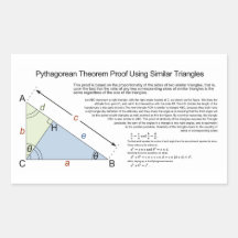 Pythagoräisches Theorem-Beweis unter Verwendung de Rechrteckaufkleber