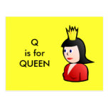 "Q" ist für Königin-Alphabet Flashcard Postkarte