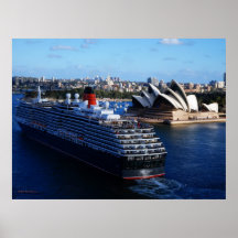 QE2 in Plakat Sydneys Australien