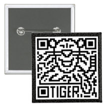 QR Code the Tiger Pinback Buttons