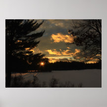 Quabbin Fischgrund-Winter-Himmel Posterdruck