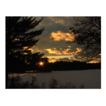 Quabbin Fischgrund-Winter-Himmel Postkarte