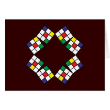Quadrate vier Farben squares four colors Grußkarte