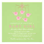 Quadratische rosa Elefant Moblie Babyparty-Einladu