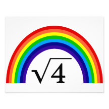 Quadratwurzel des 4 Gleichgestellt-Regenbogens Personalisierte Ankündigungskarte