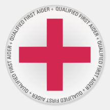 Qualifizierte erster Helferin-ärztliche Betreuung Runde Sticker