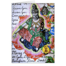 Quan Yin Gott/Göttin des Mitleids Grußkarte