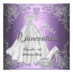 Quinceanera 15. Geburtstags-Flieder lila Personalisierte Einladungskarte
